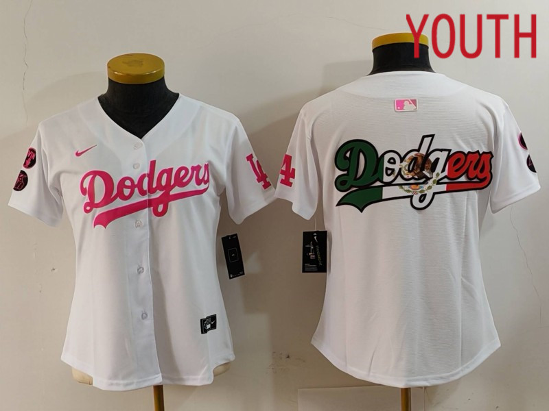 Youth Los Angeles Dodgers Blank White joint name 2024 Nike MLB Jersey style 5